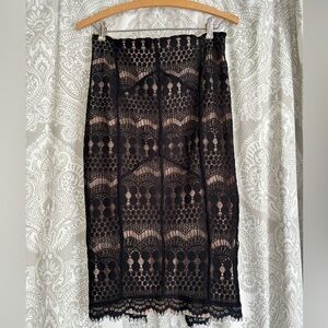 NWT Lace Satin pencil skirt